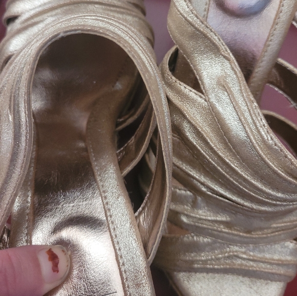 Champagne Wedge Sandals - ergonomic designing - Picture 4 of 7